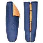 Featherstone Moondance 25 850 Fill Power Down Top Quilt Mummy Sleeping Bag Alternative for Ultralight Backpacking Camping and Thru-Hiking Color: Navy/Marigold Size: Long/Wide