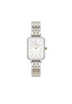 Daniel Wellington Petite 28mm Bezel Women's Watch, Gold and Silver Two-Tone Stainless Steel 5-Link Watch Band with White MOP Dial