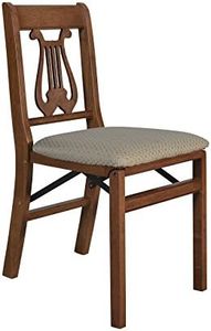 MECO Music Back Folding Chair Cherry Finish, Set of 2, Wood