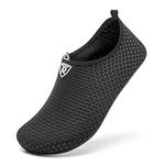 Racqua Water Shoes Swim Beach Shoes Lightweight Non Slip Quick Dry Sea Aqua Wet Yoga Socks Pool Wetsuit Kayaking Shoes for Men Women Black 9.5/10.5 UK