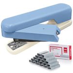 EZWORK Swing-Arm Swivel Stapler, 20 Sheets Capacity, 360 Degree Rotate Desk Staplers for Booklet or Book Binding, Blue