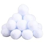 Euvoym 20 Pieces Indoor Snowball Realistic White Plush Snow Balls Fight Game Fake Snowball for Fight Winter Games Christmas Window Decoration (7cm)