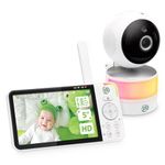 LeapFrog LF915HD Baby Monitor, 5” 720p Screen, 360° Pan & Tilt with 8X Zoom Camera, Color Night Vision, Night Light, Two-Way Intercom, Secure Transmission No WiFi