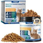 550 Chews Cat Multivitamin with 16 Active Ingredients (Vitamin A, C, B1, B6, D3, Taurine & More) – Supports Coat, Immune, Growth, Digestion, Joints, Poor Condition & Diet Change – for All Cats