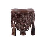 Pool Table Pockets Leather Billiard Pockets Made of Genuine Cowhide, with Fringe and Tassels, Dark Walnut Color, Set of 6