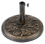 SuperGift.com 9.5kg Garden Parasol Cast Iron Base, Heavy-Duty Round Patio Umbrella Weight Stand with Adjustable Knob, For Outdoor Furniture Umbrella, Canopy, Gazebo, Parasol