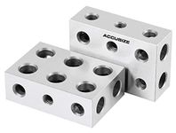 Accusize Industrial Tools Precision 1-2-3 Blocks 2Pcs/Set, 11 Hole, Steel Hardened, EG02-0405