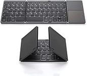 Zedo Foldable Bluetooth Keyboard, Pocket Size Portable Mini BT Wireless Keyboard with Touchpad for Android, Windows, PC, Tablet, with Rechargeable Li-ion Battery