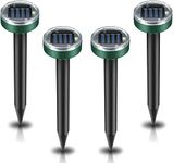 4Packs Solar Ultrasonic Mole Repellent,Chipmunk Repellent,Deterrents for Garden Outdoor Waterproof TaIpe Scatter,Anti Moles,Repelling Gopher,TaIpe,Snake
