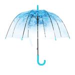 Clear Canopy Bubble Umbrella Transparent Dome Shape Cherry Blossoms,Windproof Lightweight Stick Umbrella