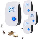 Ultrasonic Pest Repeller, Mouse Repellent Plug in, Pest Control Powerful, Indoor Electronic Repellent 4 packs, for Mice, Rats, Mosquitoes, Cockroach, Moths, Ants