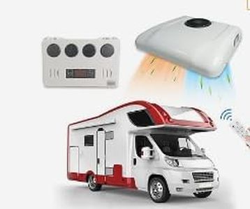 RV Roof Top 12V Air Conditioner with Heat Universal AC Unit RV Air Conditioner Heater Combo, 8500BTU Quiet 12 Volt Camper A/C Unit, 2 In 1 Heating Cooling for Van, Box Truck, Trailer, Caravan, Tractor