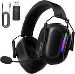 Gvyugke 2.4GHz Wireless Gaming Headset for PS5/4, PC, Switch, Mac, Fortnite, Bluetooth 5.3 Gaming Headphones with Mic Noise Canceling, ONLY 3.5MM Wired for Xbox Series, 40H Battery, Bass Sound (Black)