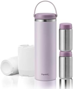 Papablic 360° CapsuleChill Breastmilk Cooler for 36H Safe Storage, Stress-Free Portable Breast Milk Chiller for Working Mom, 20oz Travel Cooler with 2pcs Stainless Steel Baby Bottles, Lilac Purple
