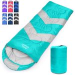 Tesmien Sleeping Bag for Adults & Kids 3-4 Season Warm Weather and Winter Lightweight, Waterproof for Teens, Men's Indoor & Outdoor Camping/Traveling/Hiking, Lake Blue