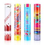 Vyuwast 4 Pack 28cm Confetti Cannon Multi-Coloured Glitter Party Confetti Poppers for Wedding Birthday Christmas Party Supplies