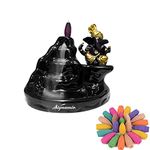 SIGNAMIO Ceramic Back Flow Incense Holder Ganesha Incense Burner With 30 Back Flow Incense Cones, Aromatherapy Ornament Home Decor-1-Pcs/30 Cones-D-S1213, Multicolor