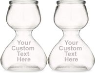 QUAFFER 2 Personalized Shot Glass Custom Text - Laser Etched Double Bubble Layered Shot Glasses – Customized Chaser Shot Glass Jigger – Great Barware Gift (1.25oz Top, 2.25oz Bottom)