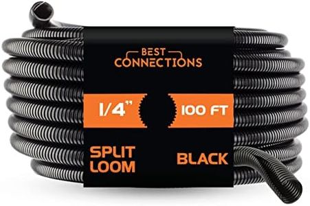 100 FT 1/4 inch Split Loom Tubing Wire Conduit Hose Cover Auto Home Marine BlackMarine Black