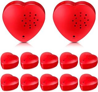 Fabbay 12 Pack Voice Recorder for Stuffed Animal Push Button Sound Recorder Heart Shaped Recordable Button Voice Recording Button Box Device for Plush Toy Bear Module Record Messages, Red (30 Seconds)