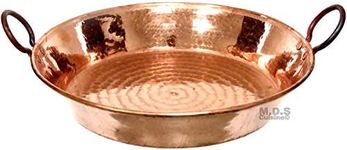 Paella Pan 13" Cazuela De Cobre 100% Pure Hammered Handmade Copper Classic Traditional Spain Cazo Cazuela para Seafood