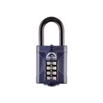 Squire Heavy Duty Padlock (CP50/1.5) - Toughest Long Shackle - 4 Wheel Combination Padlock - Alloy Steel for Corrosion Resistance - Weatherproof Lock for Home, School & Garage (Blue, 50 mm)