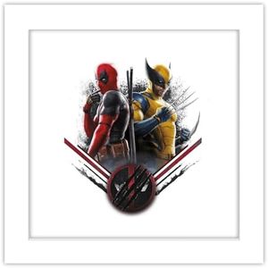 Trends International Gallery Pops Marvel Deadpool & Wolverine - Wolverine Deadpool Pose Wall Art, 12" x 12" Gallery Pops Wall Art, White Framed Version