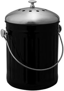 Avanti Stainless Steel Compost Bin, 5 Litre Capacity, Black