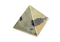 Jet International Pyrite Pyramid Stone India Handcrafted 2 inch approx. A++ Crystal Pouch Stress Relief 40 Page Crystal