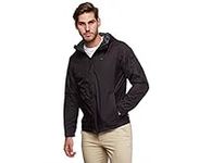 Tommy Hilfiger mens Waterproof Breathable Hooded Jacket Raincoat, Black, Large US