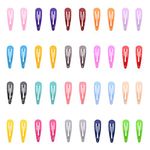 40 Pack Candy Color 2 Inch Metal Snap Hair Clips Kids Barrettes Girls' Hair Accessories