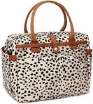 Lunch Bag Women Insulated Lunch Box Large Cooler Lunchbox Tote Bags Adult Reusable Boxes for Ladies Work Picnic School Beach (Cheetah-Apricot)