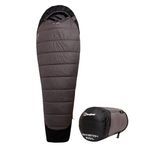 Berghaus Transition 300 XL Sleeping Bag for Adults, Teens, Kids, 1 Person, 3 Season, XL for Taller Users, Indoor & Outdoor Use, Camping, Hiking, Backpacking, Travelling, Compression Bag, Grey