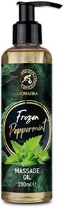 Huile de Massage Frozen Peppermint- Huile Corporelle Nourrissante pour Massage Après l’Effort à l'Huile de Menthe poivrée - Flacon Pompe de 200ml - Qualité SPA