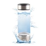 TeamSky Rich Hydrogen Cup, Rechargeable Water Ionizer Portable Glass Bottles with Alkaline Energy 3 Minutes Micro Electrolysis Hydrogen Production