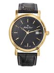 Mathey-Tissot Leather Swiss Made Analog Black Dial Men Watch - Hb611251Pn, Black Band