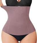 Nebility Womens' Waist Trainer Tummy Control Waist Cincher Slim Body Shaper(Purple Brown Without Hook, XS)