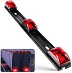 Nilight TL-11 1PC Red 9 LED ID Bar Marker Tail Black Stainless Steel Bracket for Truck Trailer Boat Identification Light