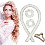 Heatless Hair Curler for Long Hair | Bigoudis Sans Chaleur | Heatless Curls Headband | Soft and Comfortable Sleep Heatless Curls Ribbon (Cool Gray)