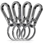 Amaxiu Heavy Duty Metal Keychain, Zinc Alloy Key Chain with Keyring Quick Release Carabiner Clips Keyring Holder Organizer Car Key Finder Hook Keys Clip for Men Women (4 Pcs)