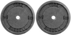 York Fitness Cast Iron Plates Weight Plates - Adjustable Dumbbell Weights Set Perfect for Bodybuilding Weight Lifting Home Gym Exercise Equipment - 2x10kg, Black