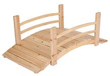 Shine Company Cedar Garden Bridge, 4-Feet, Natural