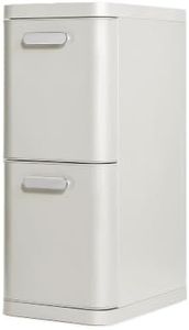Caraway 2-Drawer Recycling Bin - Stainless Steel Dual Compartment Recycling Trash Can with Smooth-Glide Drawers and Quick-Toss Hatch - Stone