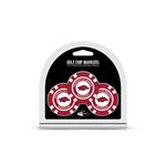 Team Golf NCAA Arkansas Razorbacks Golf Chip Ball Markers (3 Count), Poker Chip Size with Pop Out Smaller Double-Sided Enamel Markers