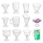 OLYCRAFT 24pcs Mini Cups Keychain Kit Miniature Simulation Plastic Resin Cup Dollhouse Miniature Tableware Pendant Charm for DIY Keychain Decors Earring Jewelry Making Simulation Craft