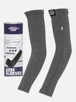 TVS Racing UV Sun Protection Anti-Tan Arm Sleeves UPF 50+ | Cooling Compression | Cotton-Bamboo Blend | Anti-Odor | For Riding, Cycling & Sports | Melange Grey - S/M