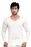 WIIES Pure Merino Wool Thermal Regular Fit Vest Full Sleeve For Men Cream Woolmark Certified Winter Wear Thermals