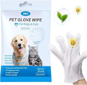 Mumoo Bear 6PCS/1PACK Cleaning Wipes Gloves for Dog and Cat,Pet Bathing Wipes Cleaning & Deodorizing,Dog Wipes for Body Paws Butt Daily Care,Cat Grooming Wipes Cleaning Fur Traveling Rinse Free
