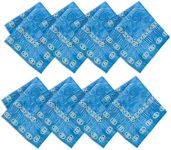 Home Bargains Plus Blue Evil Eye Square Fabric Napkins, Set of 8 Napkins, Wrinkle, Water and Stain Resistant Mediterranean Napkins for Holiday Party Dining