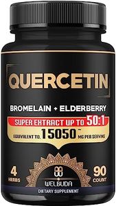 Quercetin Supplements 15050Mg - Extract Premium Herbs with Bromelain, Elderberry & Black Pepper - Support Body Balance, Immune System & Overall Health - 90 Capsules for 3 Months